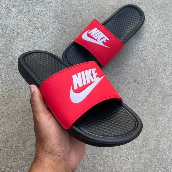 NIKE BENASSI SLIDES JUST DO IT JDI RED Nike Benassi JDI Just Do It Slides Sandals Slippers Red  main image 4